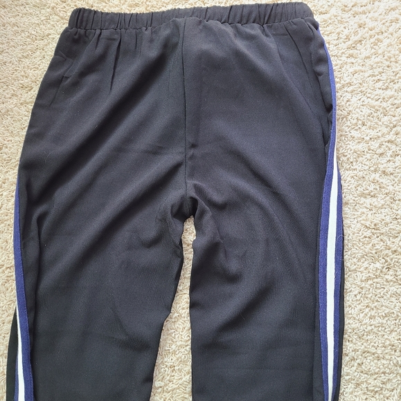 NWT black track pants💙 with navy &white stripe💙 - Picture 9 of 10